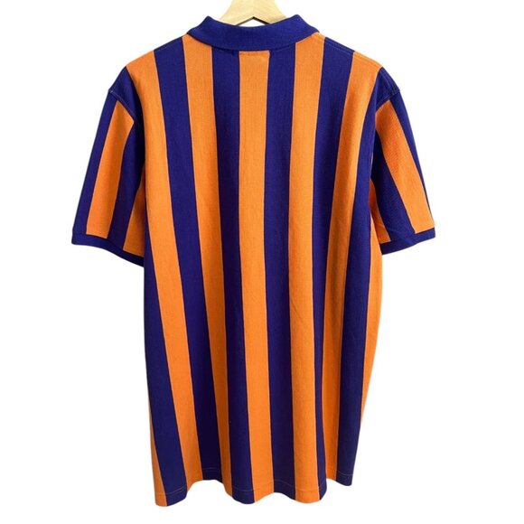 Rowing Blazers Mens Pique Striped Polo Orange Purple Size L NWT Preppy Eclectic - Picture 2 of 12